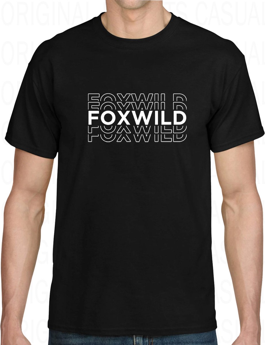 FOXWILD herenshirt - Zwart met wit - Maat 3XL - Regular Fit - Korte mouwen - Ronde hals - Leuke | grappige herenshirt  - Peter Gillis - Massa is Kassa - Humor - Original Kwoots